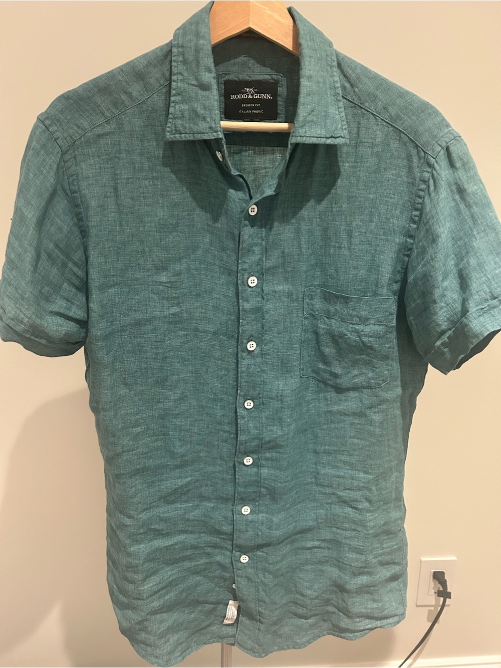 Rodd & Gunn Teal Short Sleeve Linen Button-Down Shirt